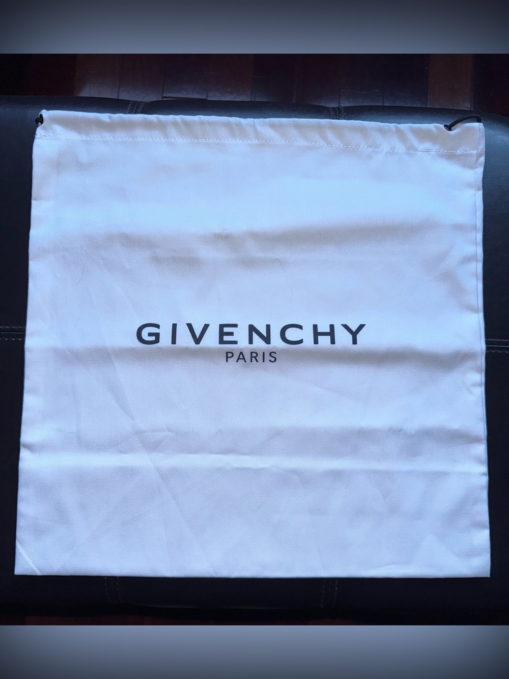 Givenchy Drawstring Dust Bag | Small to Medium Size | White & Black | 15” x 15”